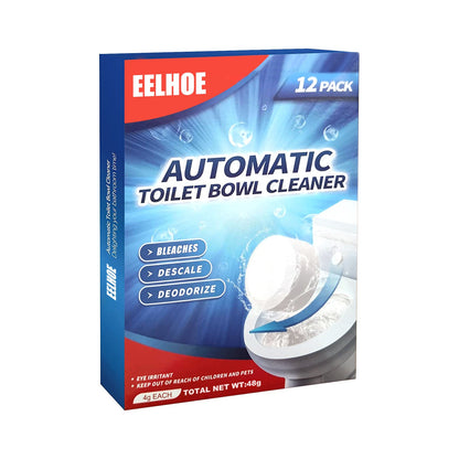 Toilet Bowl Cleaner Tablets, 12-Pack Automatic Toilet Cleaning Pods, Removes Limescale Stains Odor & Freshens Bathroom