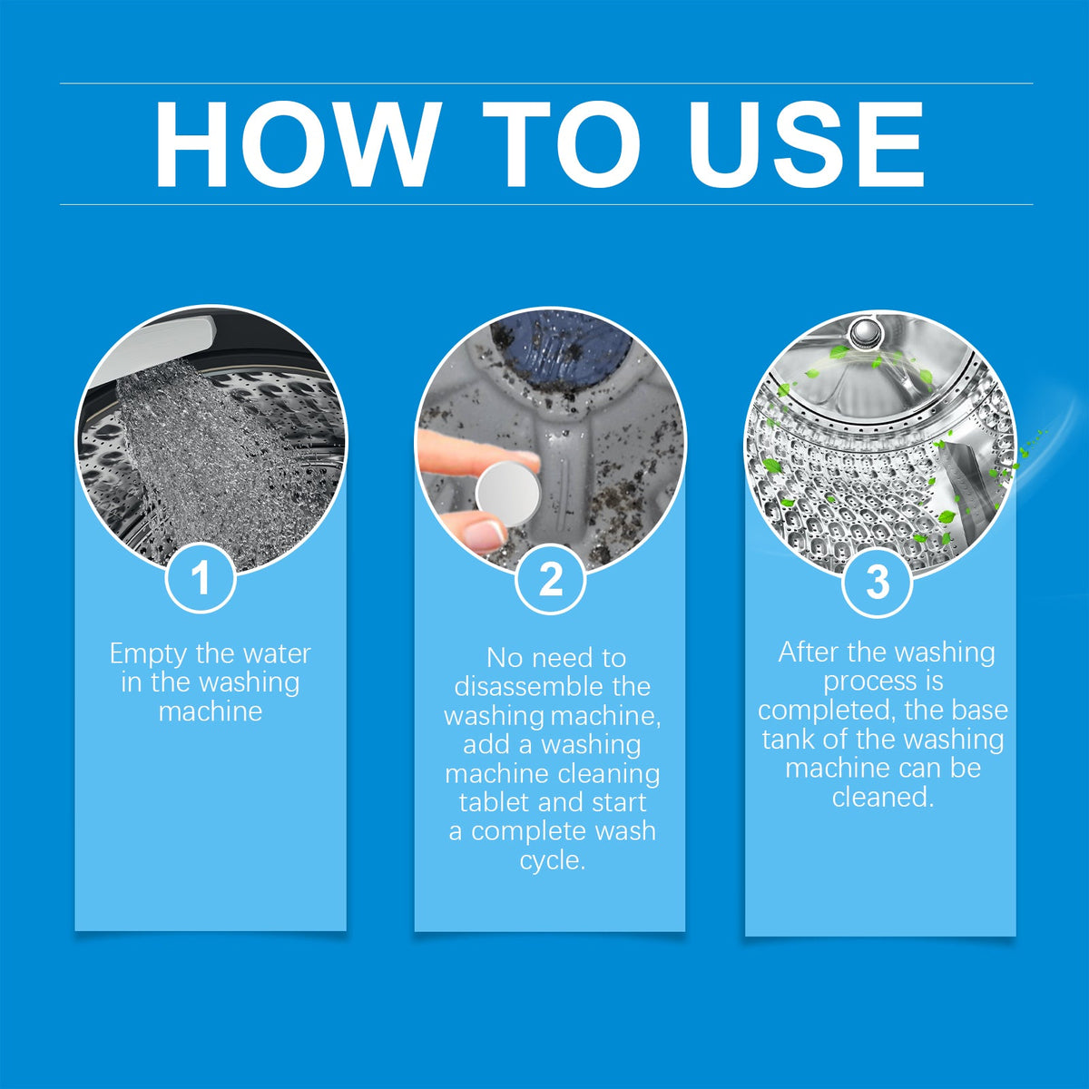 Washing Machine Cleaner Tablets, 12-Pack Washer Descaler Deep Cleaning