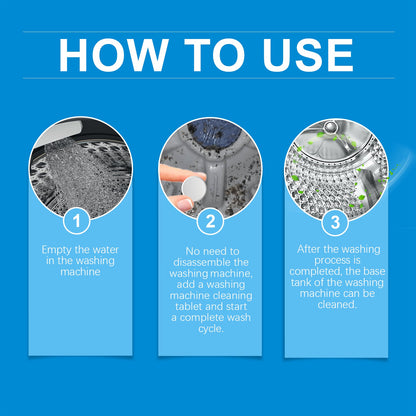 Washing Machine Cleaner Tablets, 12-Pack Washer Descaler Deep Cleaning