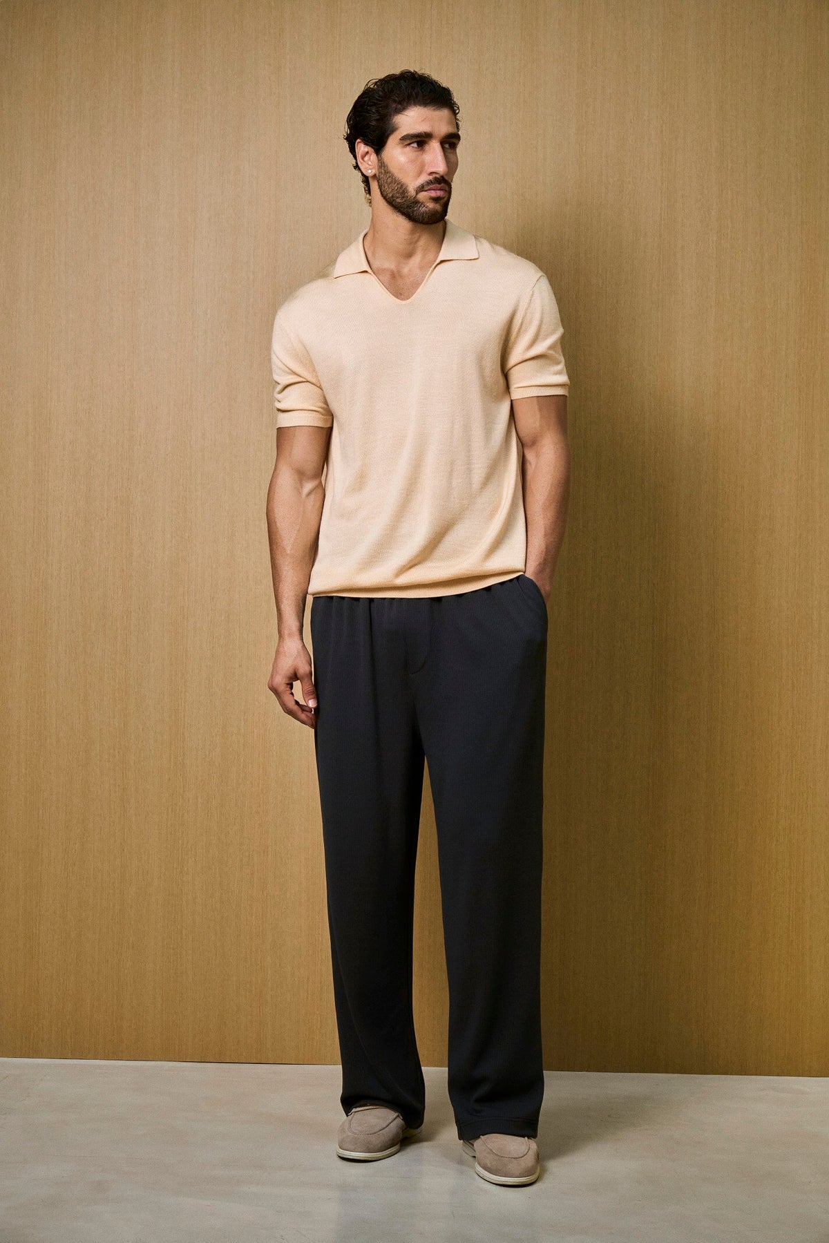 Creme Knitted Short Sleeve Polo – Butter