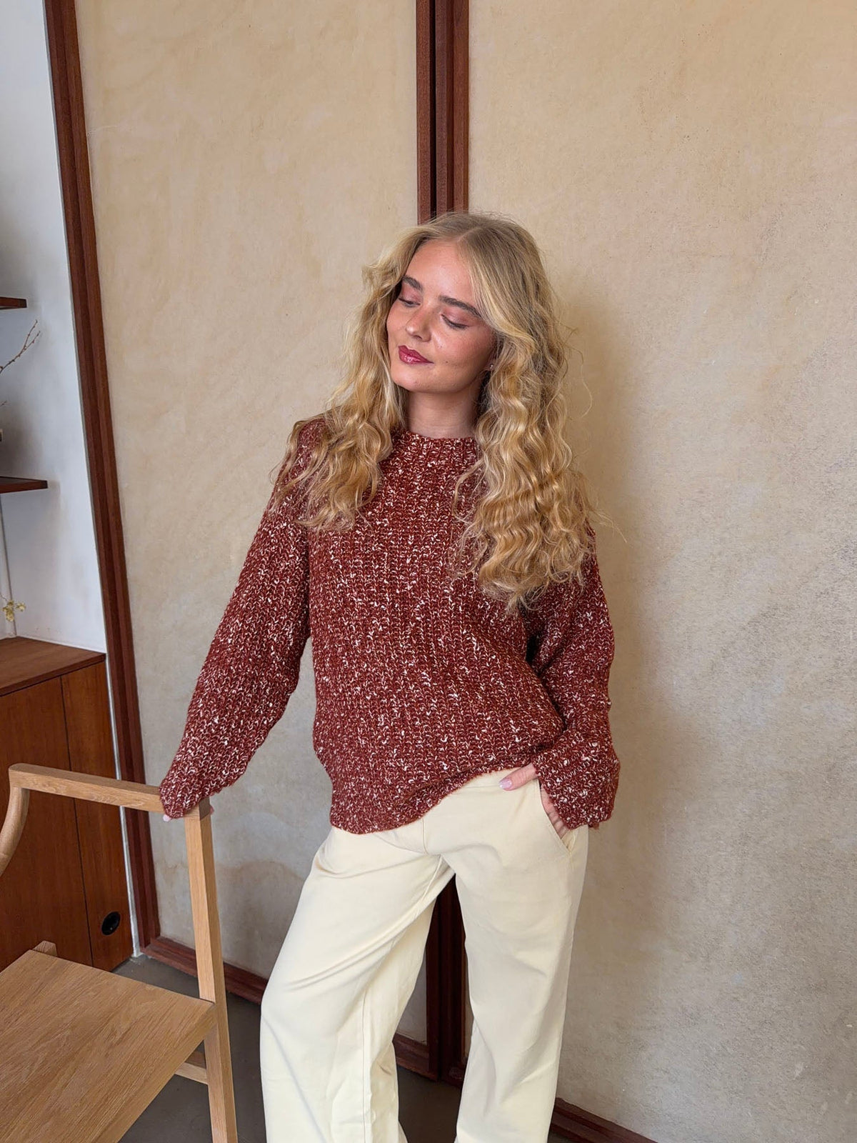Lunuda knit sweater – Rust/orange